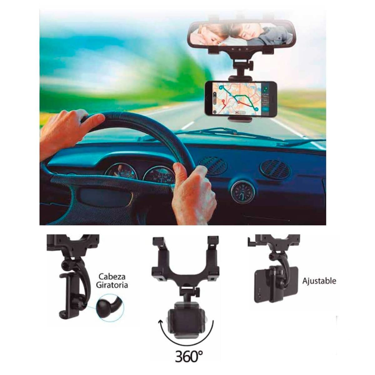 Soporte Celular Espejo Retrovisor Dblue Dbsc0522