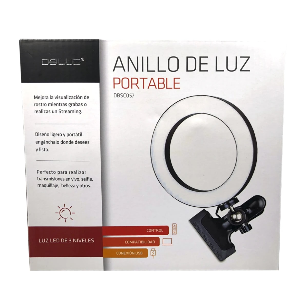 ARO DE LUZ CLIP 16CM DBLUE DBSC0573