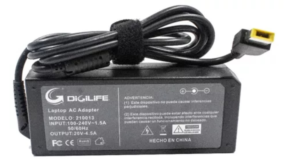 Cargador De Notebook Digilife Para Lenovo 20V 4.5A 90W Punta Rectangular Dgl-210013 0