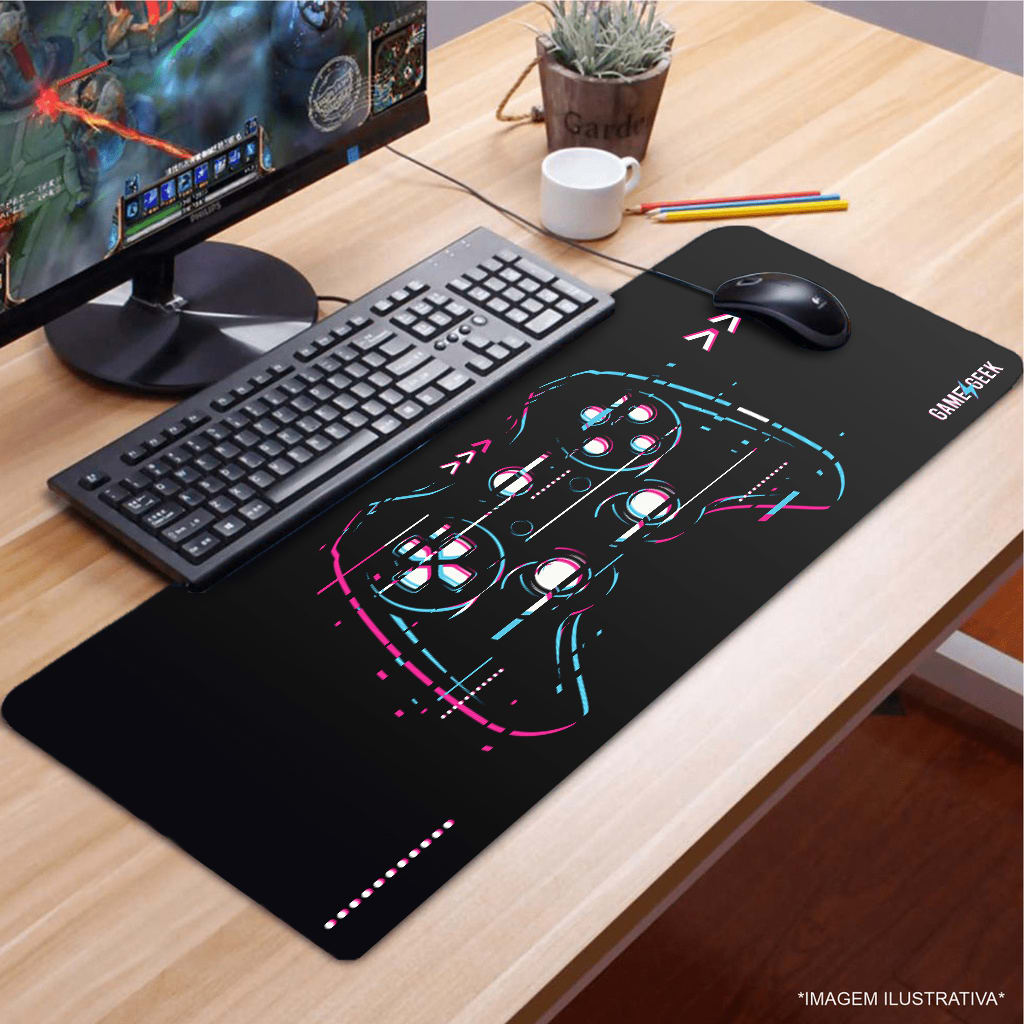Mouse Pad Gamer Xl 90x40x3mm Game Geek Negro3