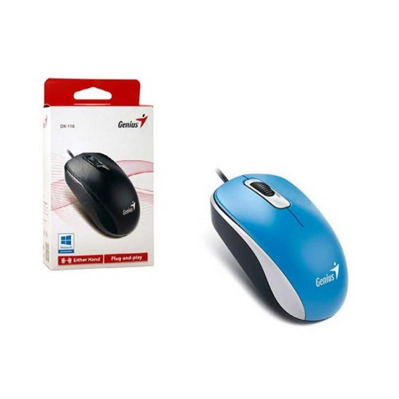 MOUSE ALÁMBRICO USB GENIUS DX-110 3 BOTONES PLUG AND PLAY AMBIDIESTRO 29GEND110A2