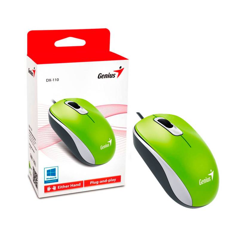 MOUSE ALÁMBRICO USB GENIUS DX-110 3 BOTONES PLUG AND PLAY AMBIDIESTRO 29GEND110V2