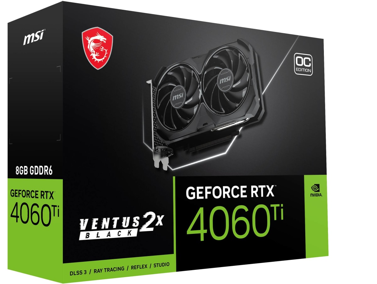 Tarjeta De Video Msi Nvidia Geforce Rtx 4060 Ti Ventus 2X Oc 8Gb Gddr6 128-Bit Pci-4.0 Dp Hdmi5