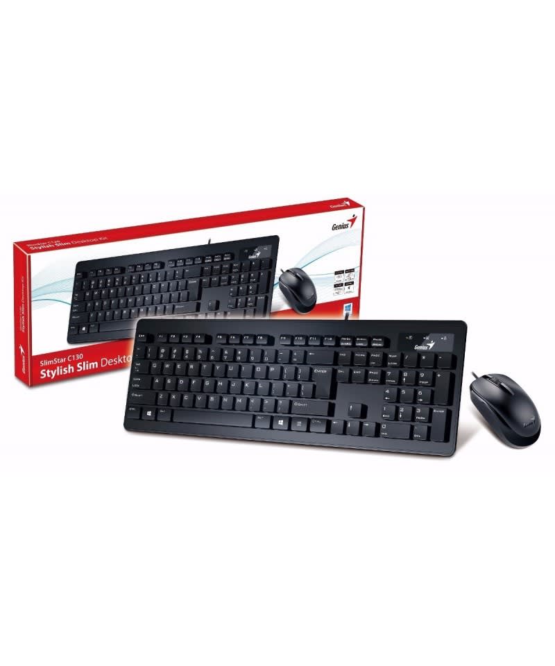KIT TECLADO + MOUSE ALÁMBRICO GENIUS SLIMSTAR C130 0