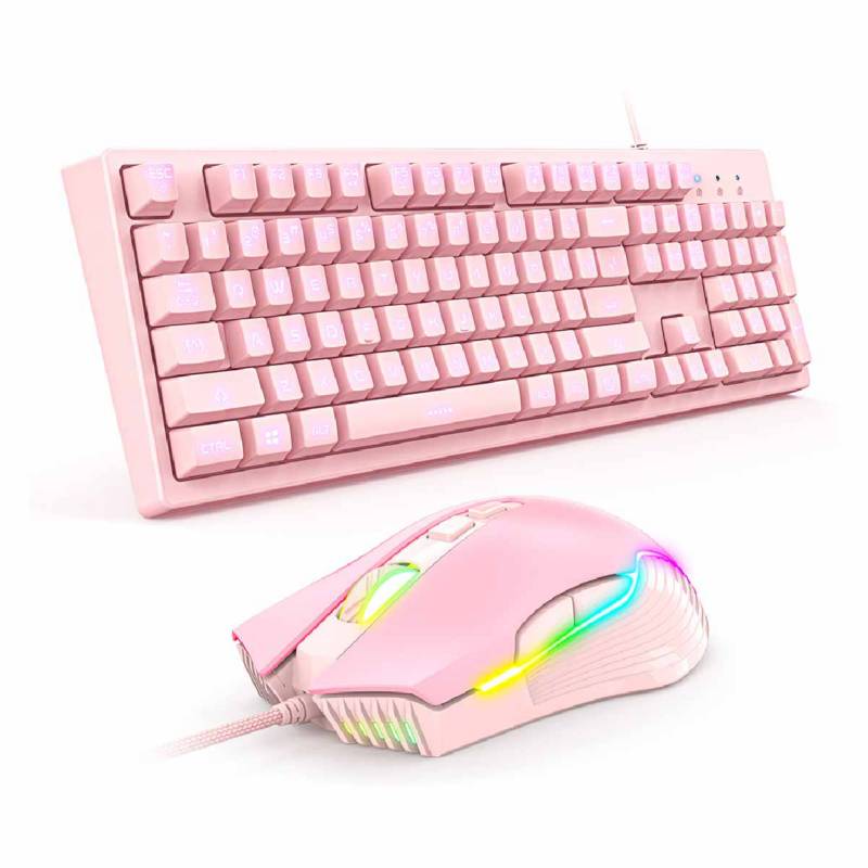 Kit Teclado Gamer G25 + Mouse Onikuma Cw905 Rosado 0