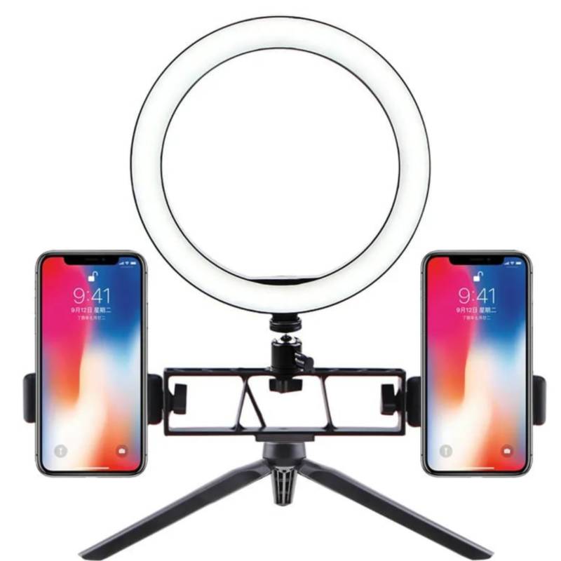 Aro De Luz Con Doble Soporte Para Celular Y Tripode2
