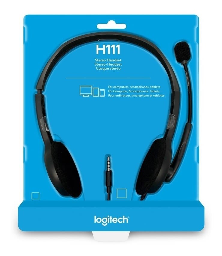 AUDIFONOS LOGITECH H111 ALÁMBRICO CALL CENTER CABLE 1.8 METROS 0