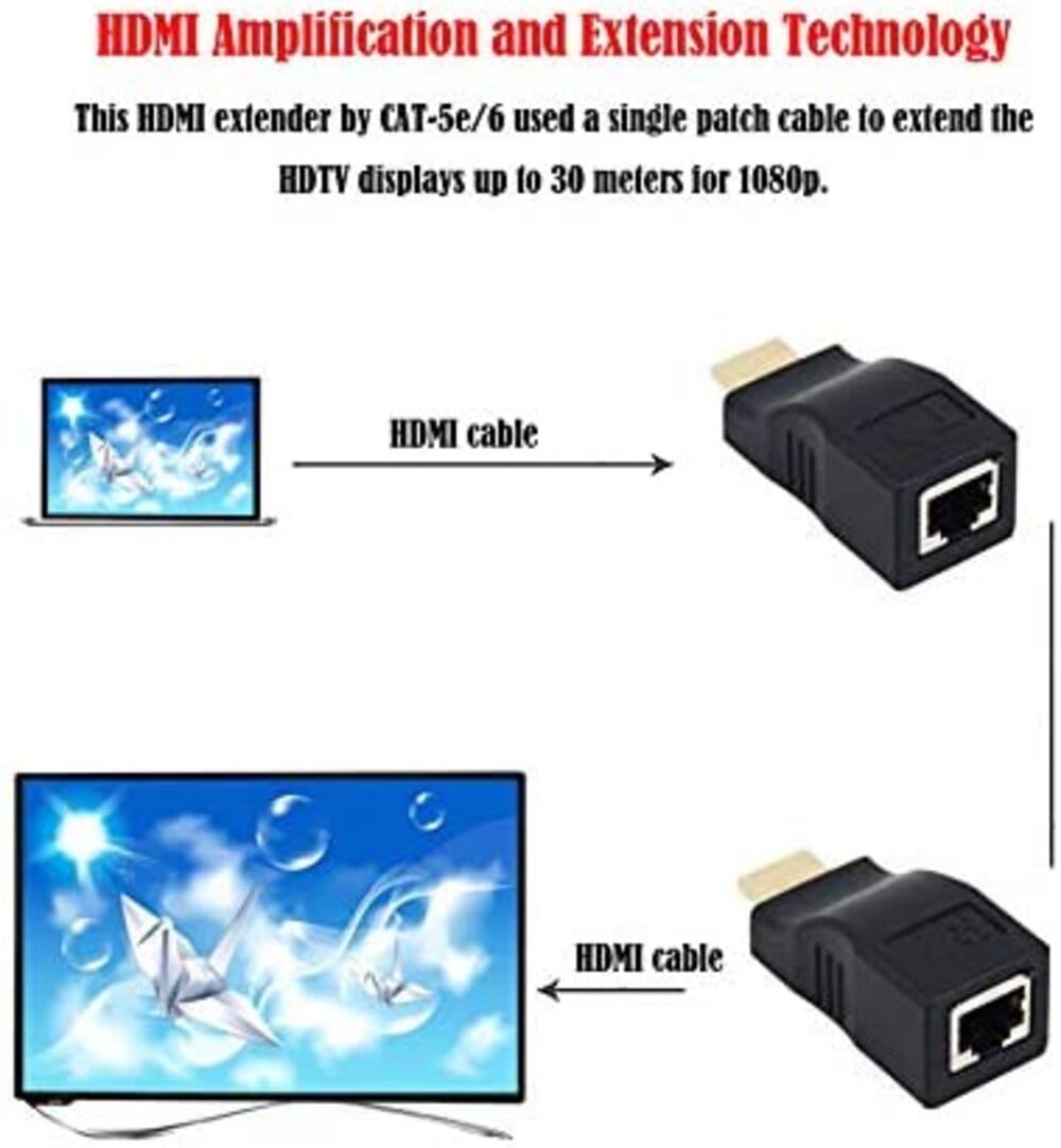 Adaptador Extensor Hdmi A Ethernet Rj45 Cat 5e/6e3