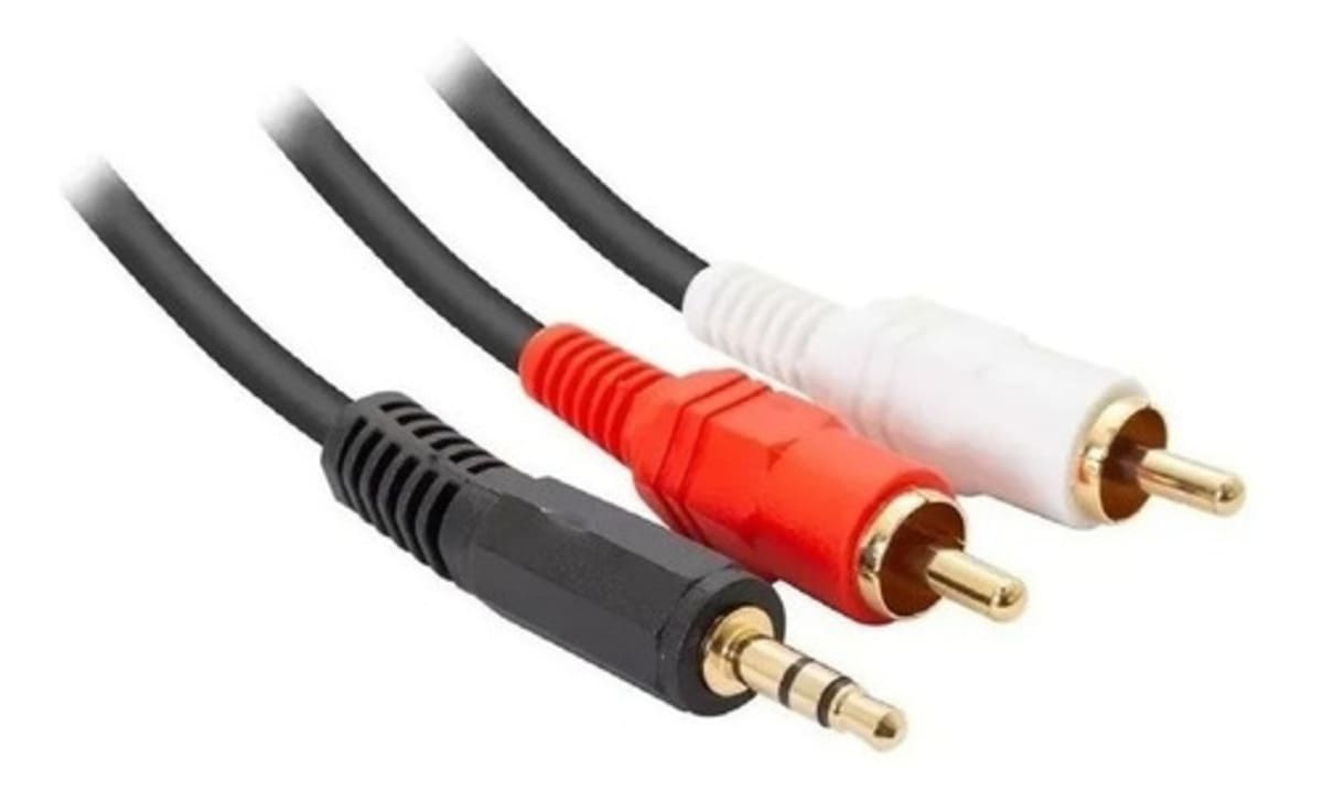 Cable Auxiliar 2x1 Rca A Jack 3.5mm Hp 1.5 Metros 0