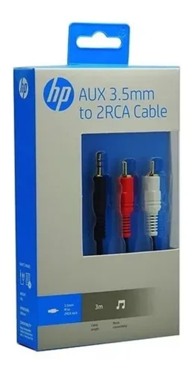 Cable Auxiliar 2x1 Rca A Jack 3.5mm Hp 1.5 Metros2