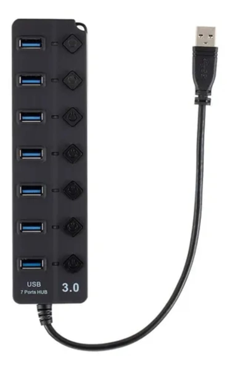 Hub Usb 3.0 7 Puertos 5gpbs Indicador Led Y Switch Irm3