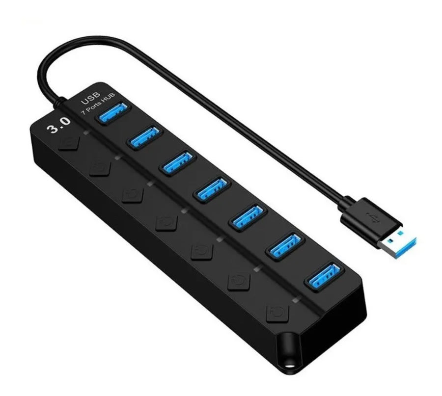 Hub Usb 3.0 7 Puertos 5gpbs Indicador Led Y Switch Irm 0