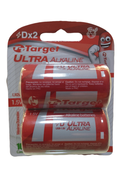 Pack Pila D2 Alcalina Target 0