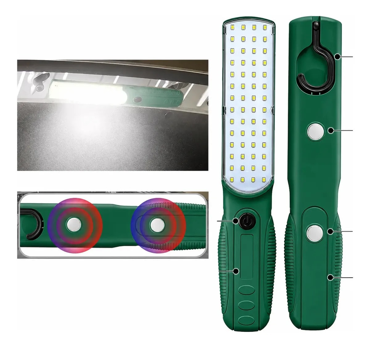 Lámpara De Emergencia Led Con Gancho Y Magnética Trabajo Irm-12605 0