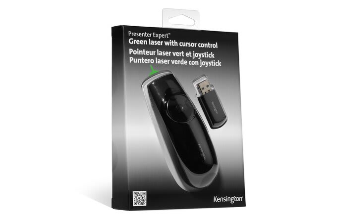 PRESENTADOR INALÁMBRICO KENSINGTON LUZ VERDE 4 BOTONES DISTANCIA MAX 50 MT CURSOR CONTROL REMOTO2