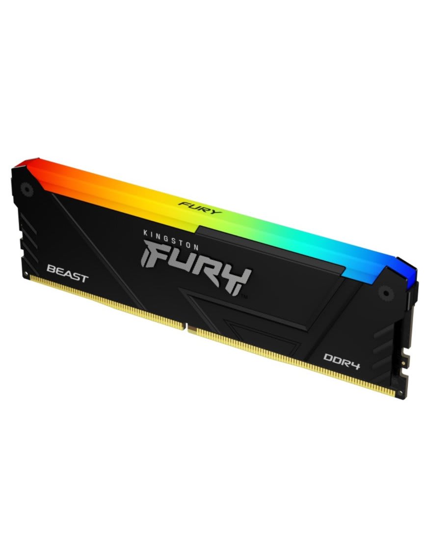MEMORIA RAM KINSTON FURY BEAST RGB DDR4 16G DIMM 3200MHZ PC4-25600 CL16 1.35V SIN BUFER NO ECC2