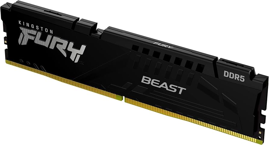 MEMORIA RAM KINGSTON FURY BEAST DDR5 32GB DIMM 6000 MHZ PC5-48000 CL40 SIN BUFER ON-DIE ECC 0