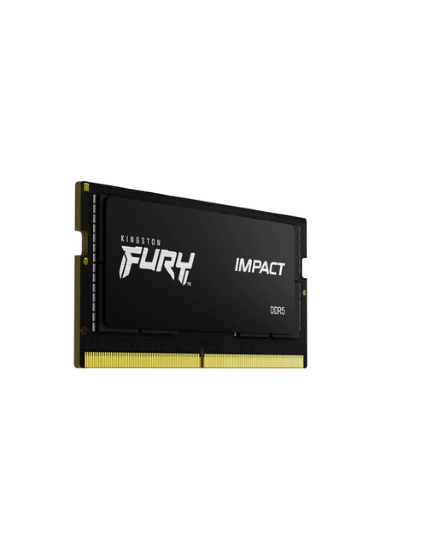 MEMORIA RAM KINGSTON FURY IMPACT DDR5 16GB SO-DIMM 5600MHZ PC5-44800 CL40 1.1V SIN BUFER ON-DIE ECC2