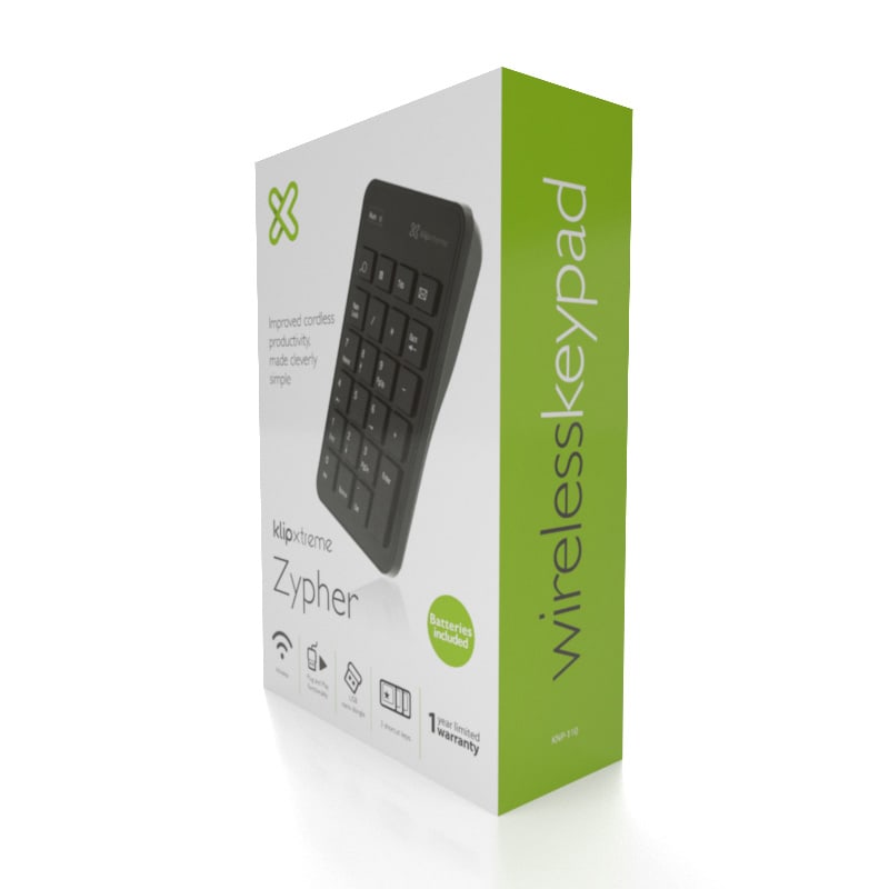 TECLADO NUMPÉRICO INALÁMBRICO KLIPX TREME ZYPHER KNP-110 2.4 GHZ USB 2.03