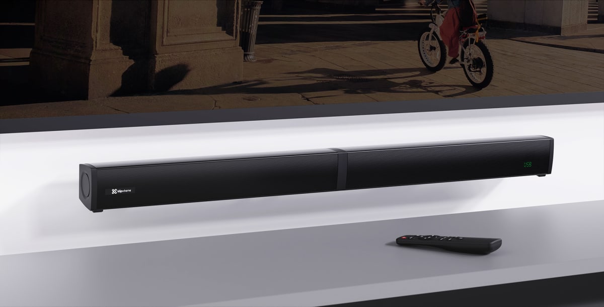 BARRA DE SONIDO KLIP XTREME 2.1 200W BT 5.0 HDMI ARC OPTICO AUX 3.5MM USB3