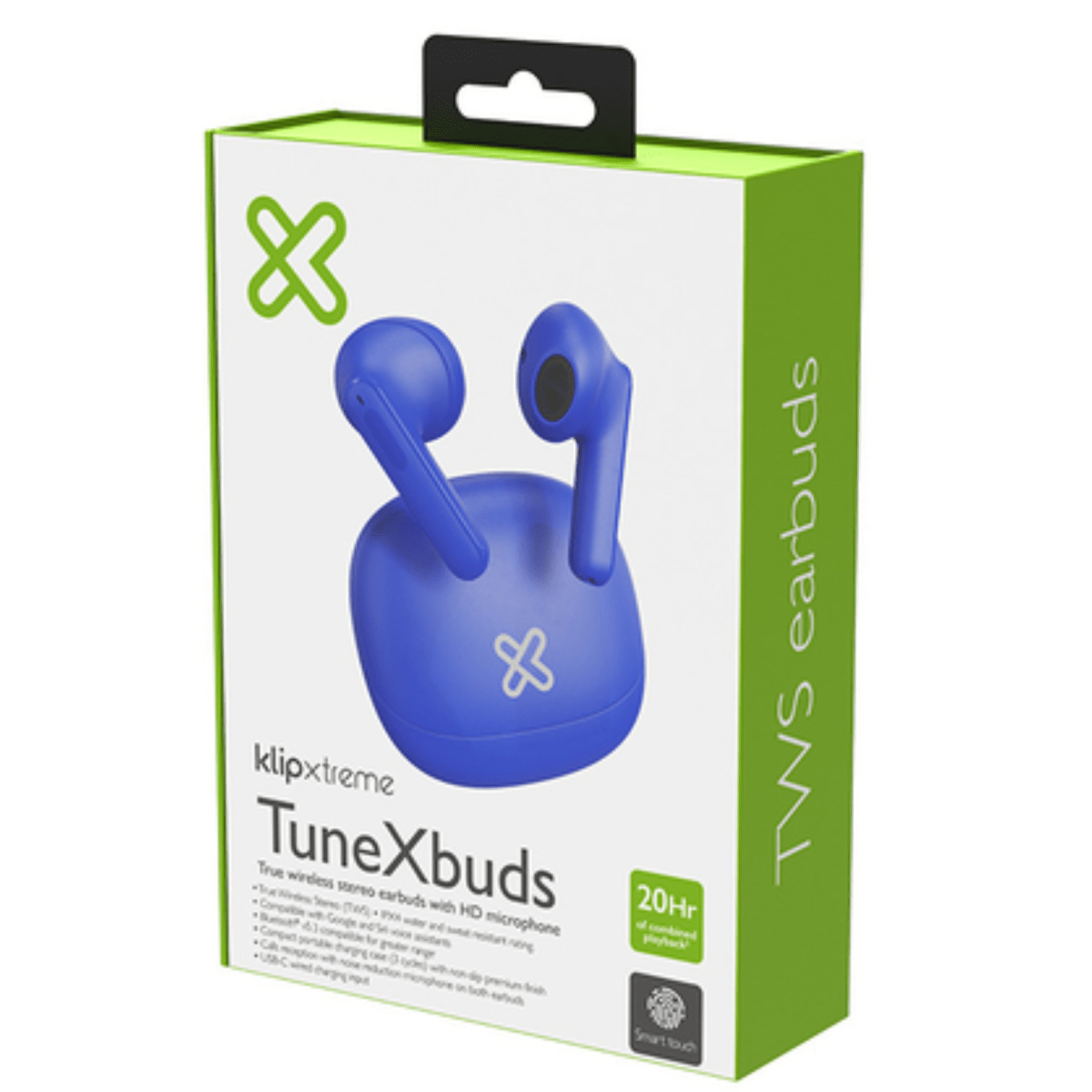 AUDIFONOS KLIP XTREME TRUE WIRELESS 20 HRS IPX4 GOOGLE Y SIRI AZUL2