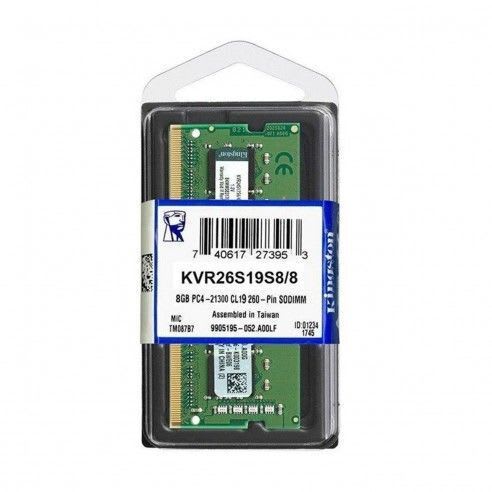 MEMORIA RAM KINGSTON 8GB DDR4 2666 MHZ SO-DIMM CL19 NON-ECC 1.2V 260P 1RX16 0
