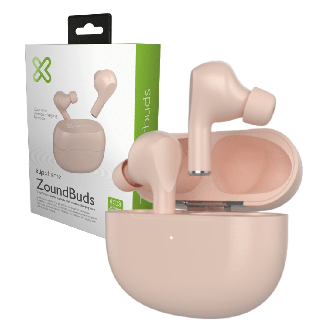 AUDÍFONOS INALÁMBRICOS KLIP XTREME ZOUND BUDS BT 5.2 IPX4 TRUE WIRELESS ROSA2