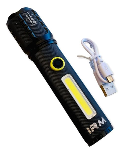 Linterna De Mano Recargable Con Zoom 2 En 1 Aluminio2