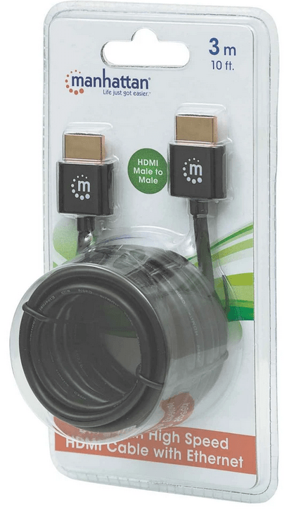 Cable HDMI Mahattan ultra delgado C/Ethernet 3m  0