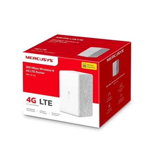 Router Portátil Mercusys MB110-4G LTE Wi-Fi 300 Mbps 4G Ethernet4