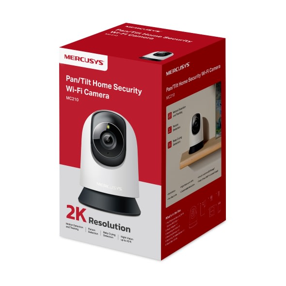 Cámara de Seguridad Mercusys Mc210 WiFi 2K Pan/Tilt 360°2
