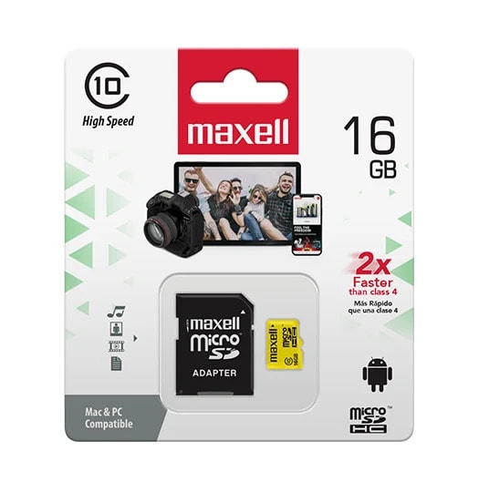 Tarjeta de Memoria Micro Sd 16gb Clase 10 90mb/s Maxell3
