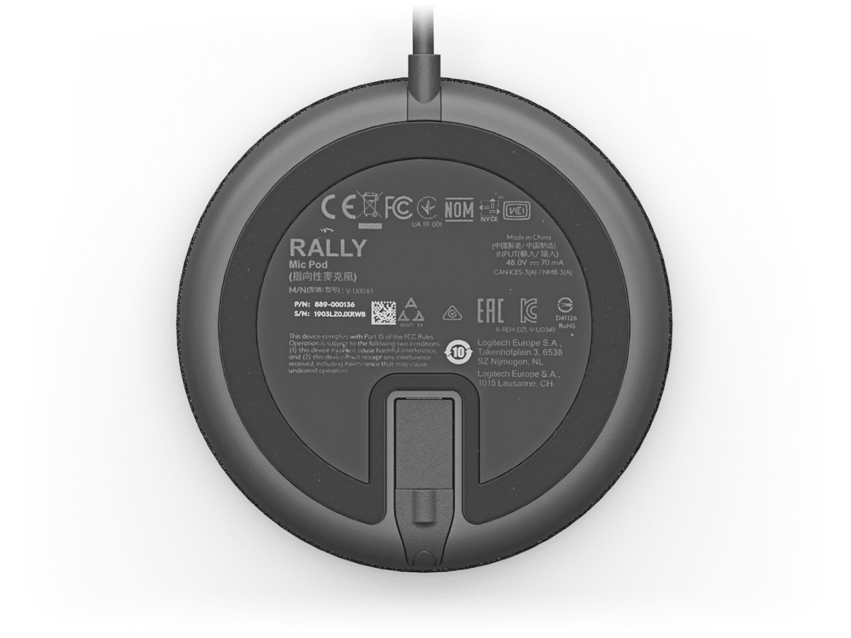 MICRÓFONO MODULARE CON RIGHTSOUND BASE DE MICRÓFONO LOGITECH RALLY4