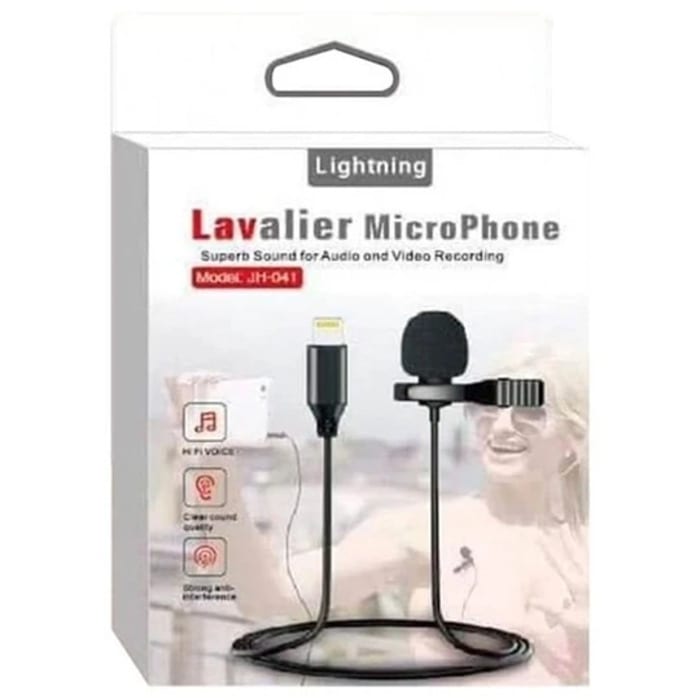 Micrófono Lavalier De Solapa Clip Lightning Negro3