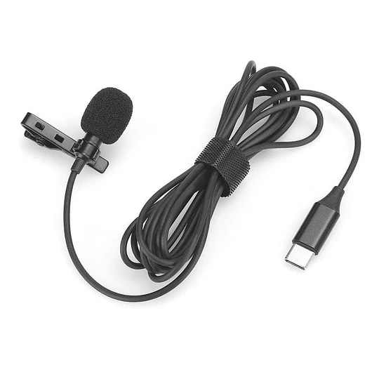 Micrófono Lavalier De Solapa Pinza Tipo-c Negro2