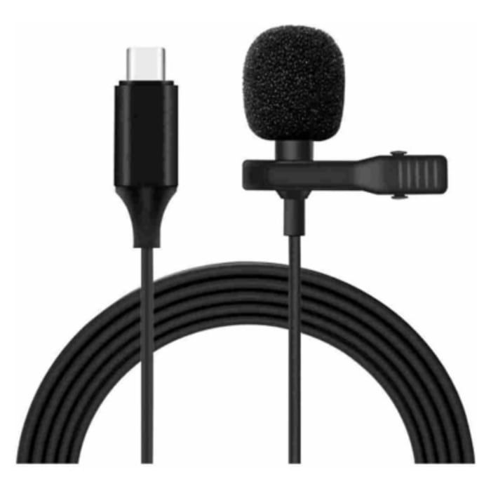Micrófono Lavalier De Solapa Pinza Tipo-c Negro 0