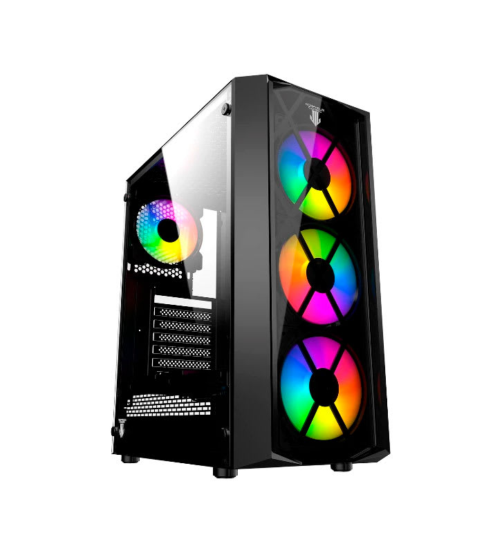 GABINETE MORPHEUS JX188-17 3 VENTILADORES DELANTEROS 1 VENTILADOR TRASERO ARGB 0