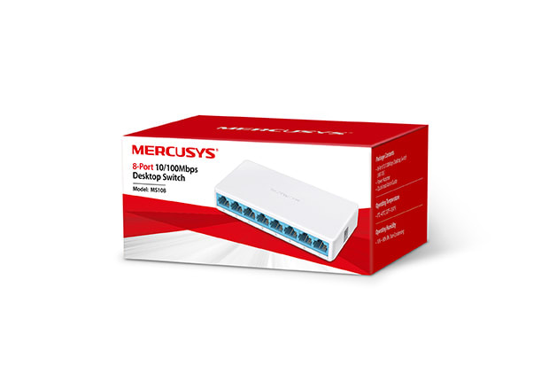 SWITCH DE RED MERCUSYS 10/100 MBPS 8 PUERTOS RJ-45 MS1082