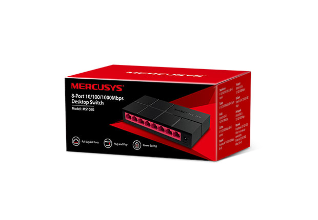 SWITCH DE RED MERCUSYS 8 PUERTOS 1000 MBPS PLUG AND PLAY2