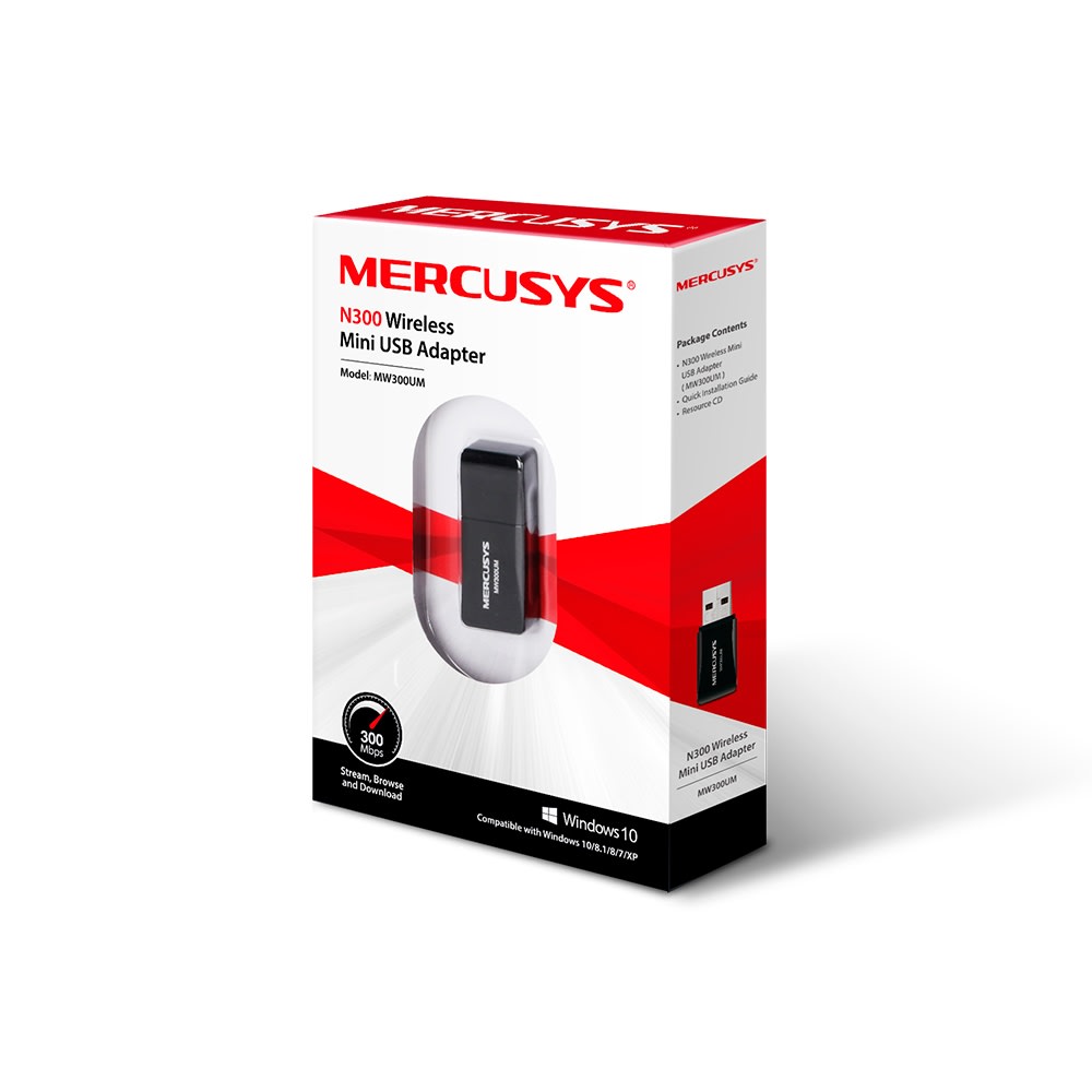 Mini Adaptador USB Inalámbrico Mercusys MW300UM 300Mbps Botón WPS5
