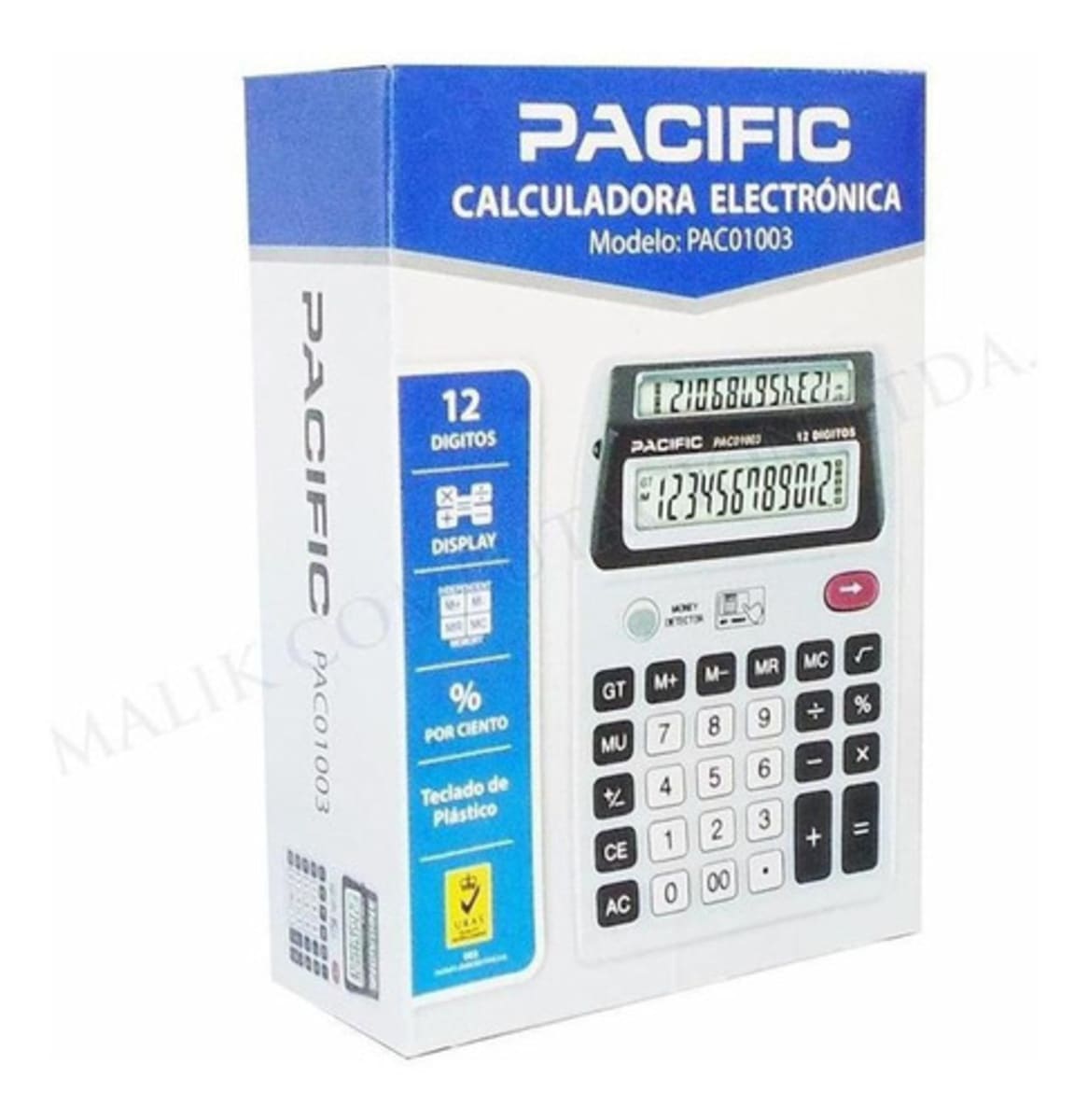 CALCULADORA ELECTRÓNICA DETECTOR DE BILLETES PANTALLA DOBLE 12 DIGITOS PAC010033
