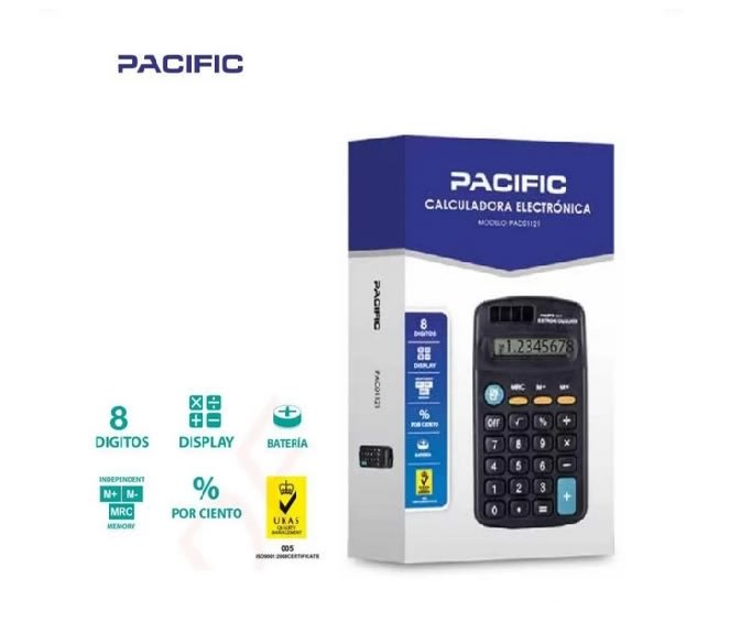 CALCULADORA ELECTRÓNICA PACIFIC 8 DIGITOS PAC011212