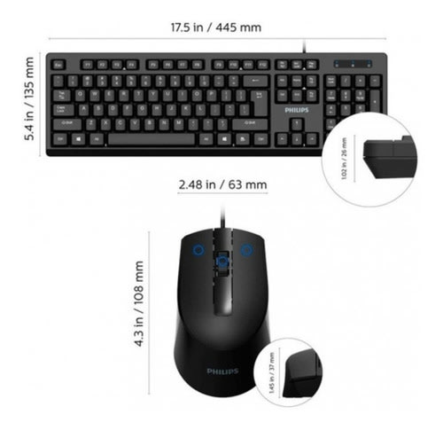 KIT TECLADO Y MOUSE ALÁMBRICO PHILCO 29PPRKIT343