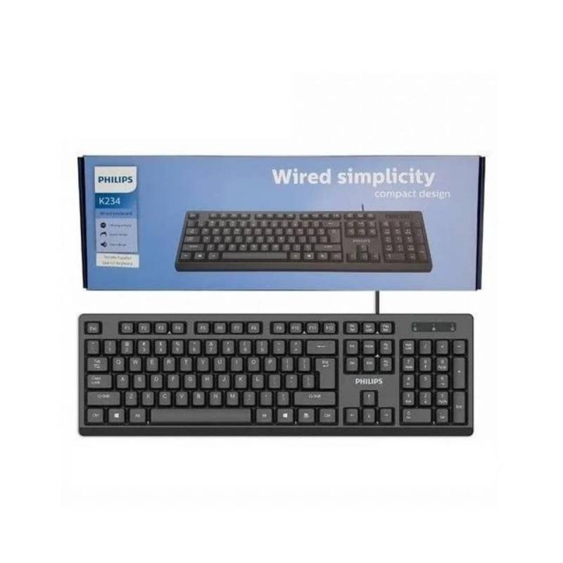 Teclado Alambrico Philips K254 Spk6254 Negro 0