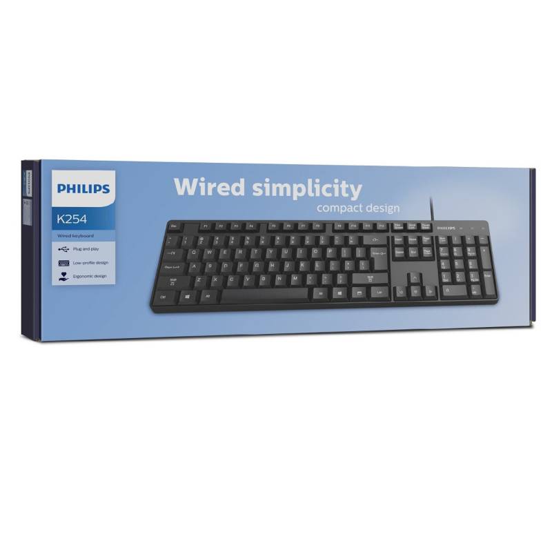 Teclado Alambrico Philips K254 Spk6254 Negro3