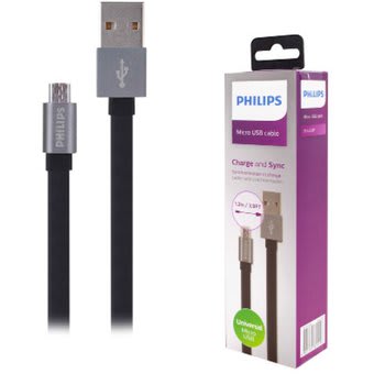 CABLE MICRO USB PLANO PHILIPS 2.0A DLC25182