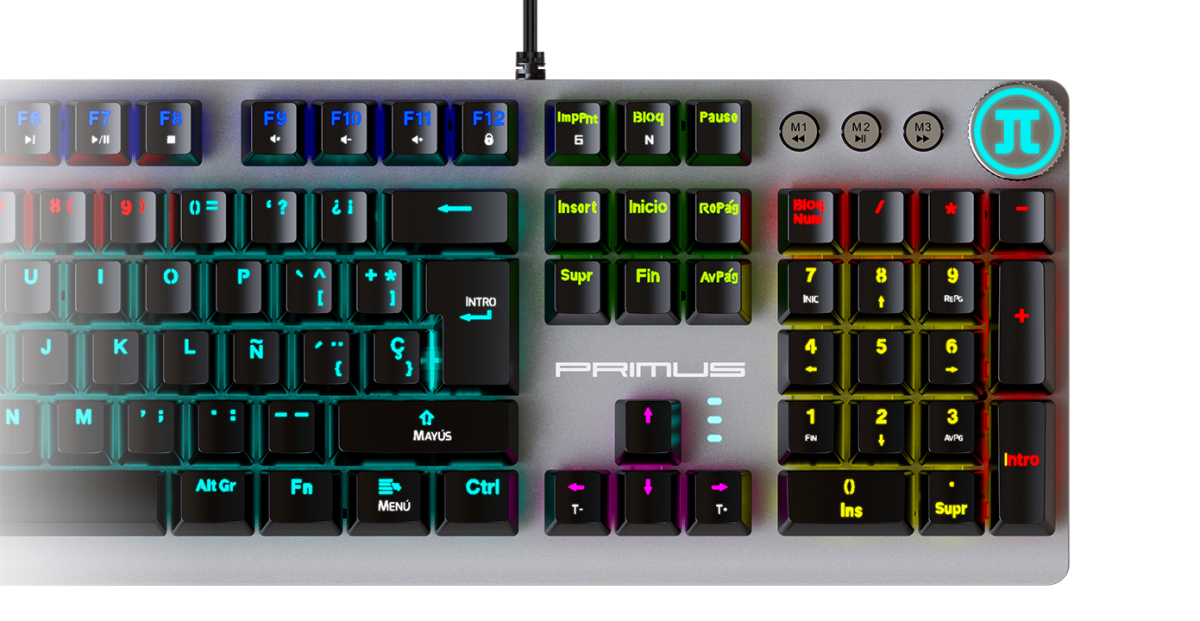 TECLADO GAMER PRIMUS GAMING BALLISTA91T PKS-093S SWITCH RED CON CABLE USB 0