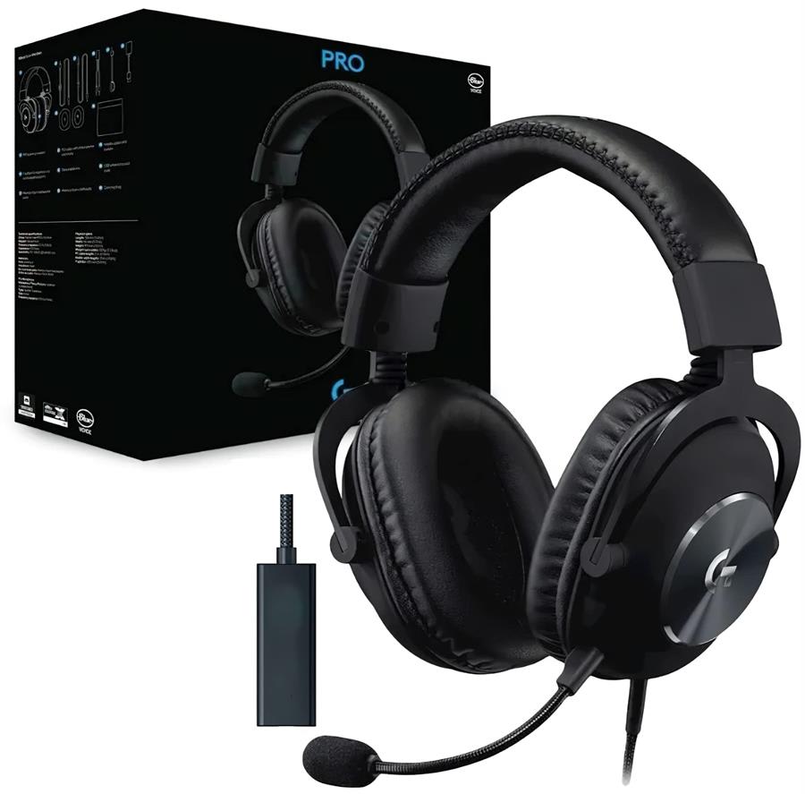 AUDÍFONOS LOGITECH G PRO X  GAMING CABLEADO 3.5 MICROFONO BLUE VO!CE 981-0008172