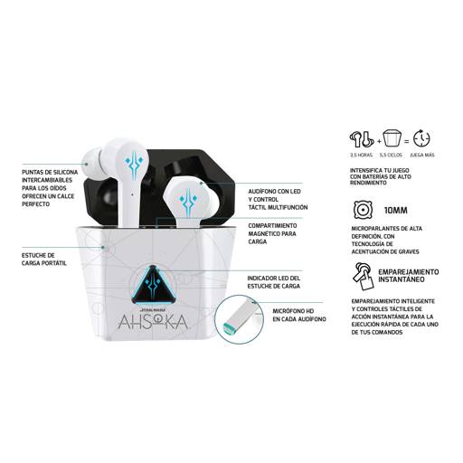 AUDIFONOS GAMER INALÁMBRICOS PRIMUS ARCUS 220 STAR WARS AHSOKA LIMITED EDITION WTS BT 5.06