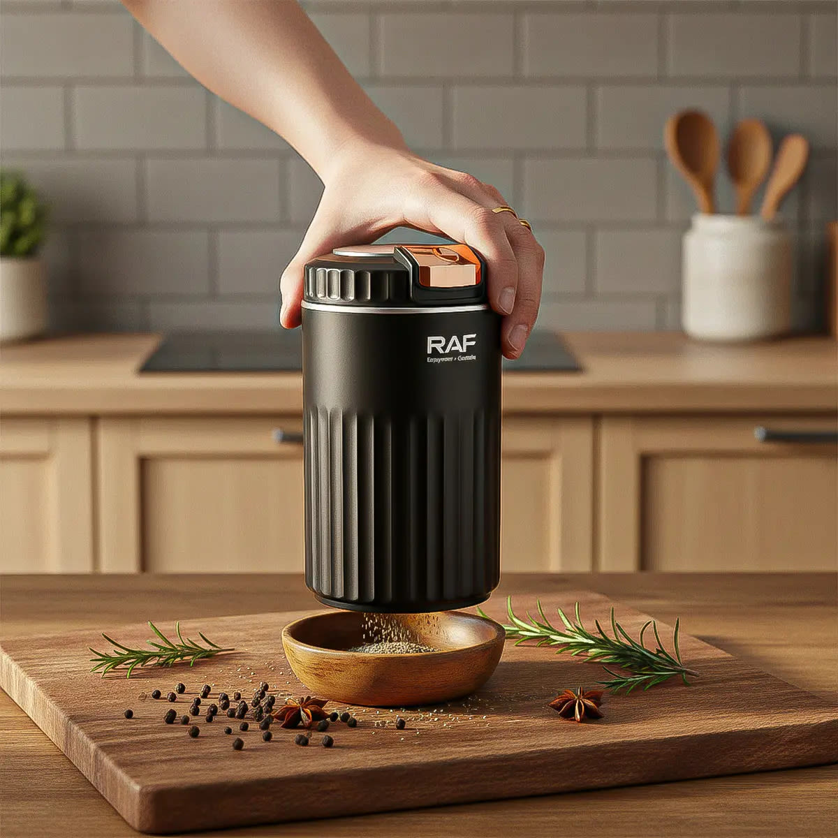 Molinillo De Café Eléctrico Raf R.7147 De 400w, Acero Inoxidable5